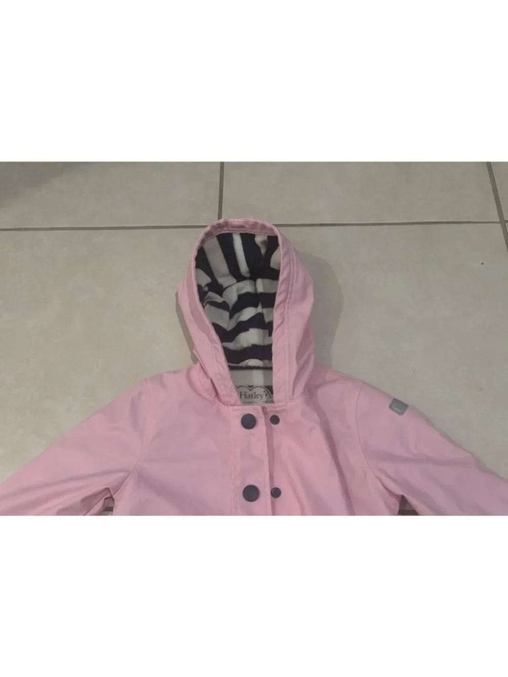 HATLEY Pink Girl’s Hooded Lined Raincoat Rain Jacket Size 5